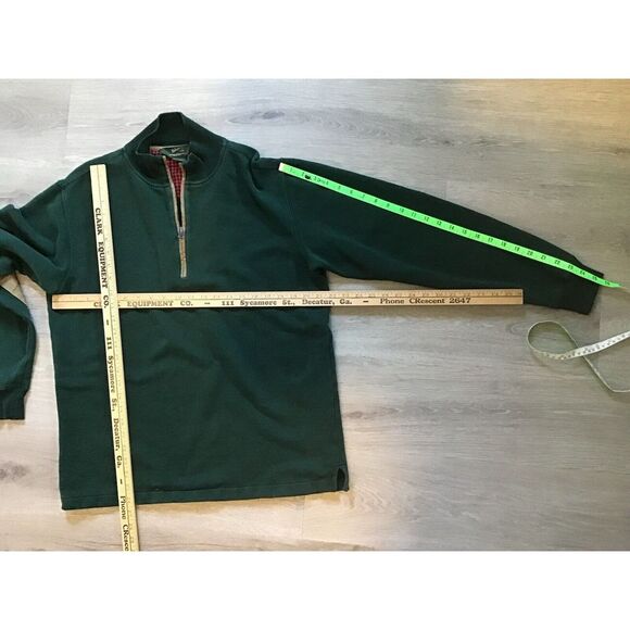 Woolrich Men's Green Elbow Patch 1/4 Zip Pullover Sweatshirt Medium Hunt Rifle - Picture 3 of 4